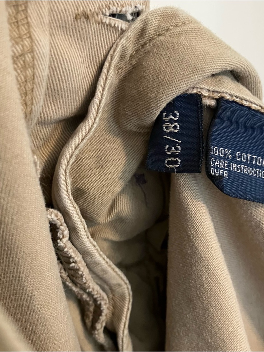 VTG Y2K Polo Ralph Lauren Tan Cargo Pants Polo 67 Chino Size 38x30 90s Read - Picture 8 of 9